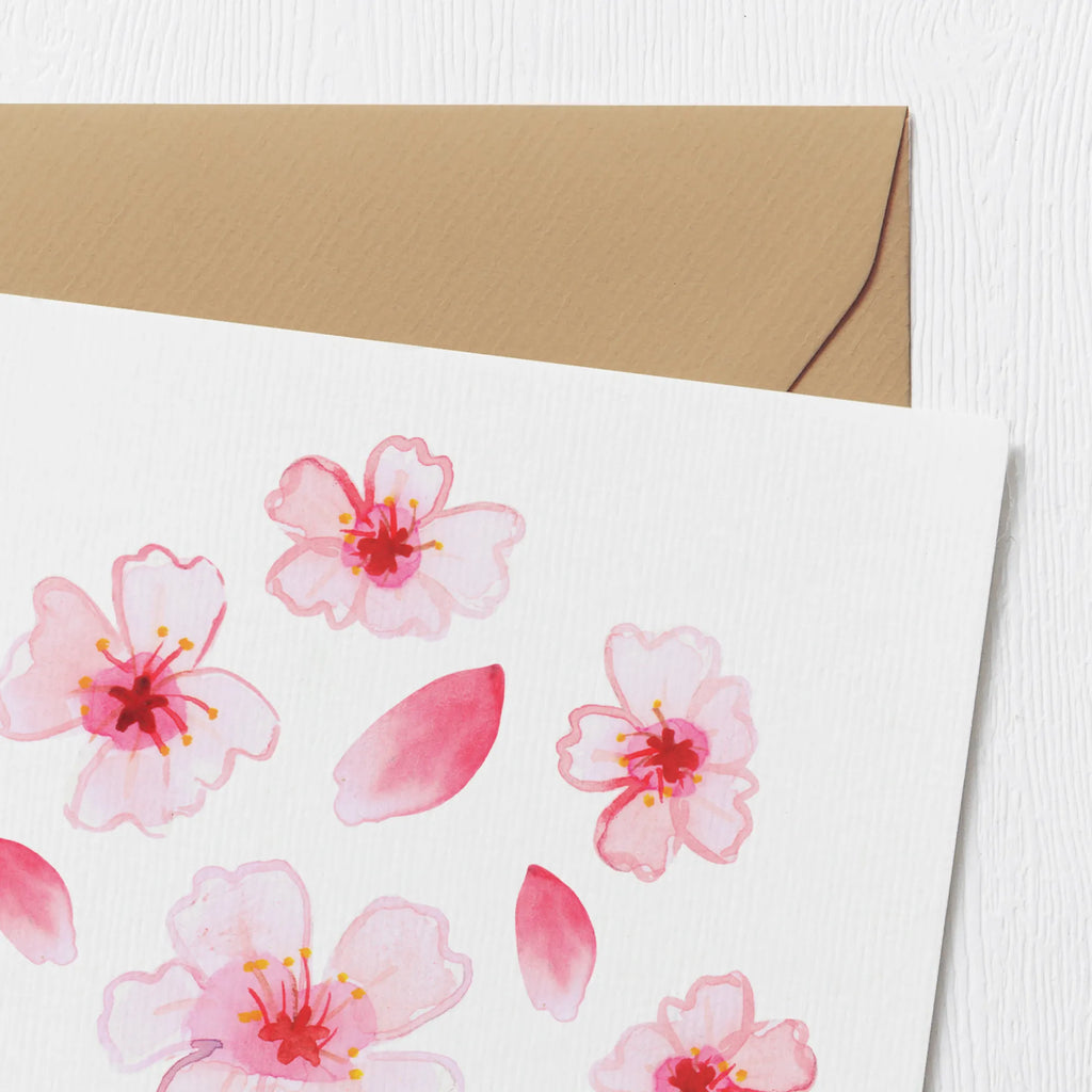 Deluxe Karte Kirschlüten Meer Grußkarte, Hochzeitskarte, Glückwunschkarte, Karte, Klappkarte, Hochwertige Klappkarte, Hochwertige Grußkarte, Geburtstagskarte, Einladungskarte, Kirschblüten, Muster, Blüten, Blumen, Blütenmuster