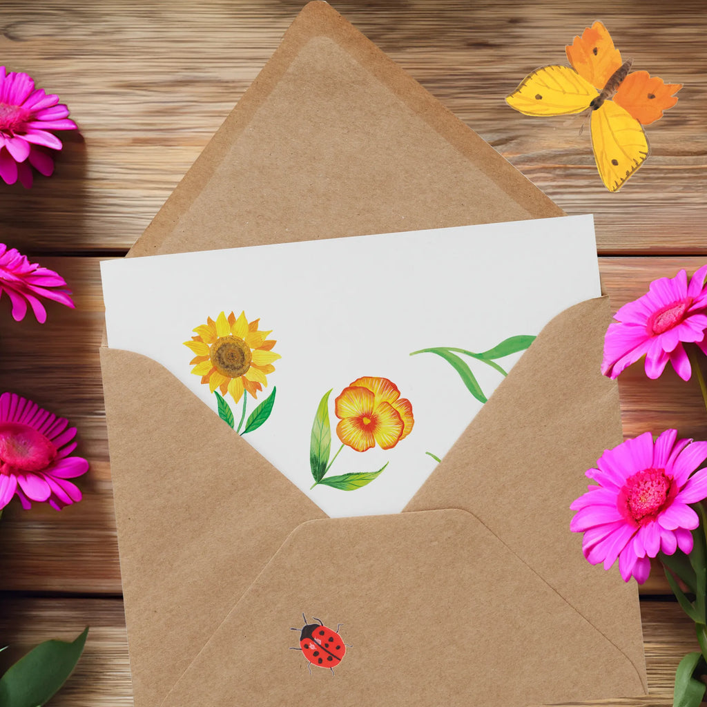 Deluxe Karte Sonnengruß Design Glückwunschkarte, Hochwertige Grußkarte, Grußkarte, Klappkarte, Karte, Hochzeitskarte, Einladungskarte, Geburtstagskarte, Hochwertige Klappkarte, Muster, Blumen, Sonnenblume, gelbe Blumen, Osterglocke