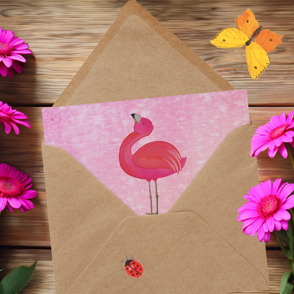 Deluxe Karte Flamingo Stolz Hochwertige Grußkarte, Hochwertige Klappkarte, Einladungskarte, Grußkarte, Geburtstagskarte, Glückwunschkarte, Klappkarte, Hochzeitskarte, Karte, Flamingo, Freude, Freundin, Schwester, stolz, Tochter, Selbstakzeptanz, Selbstliebe, beste Freundin, Mama