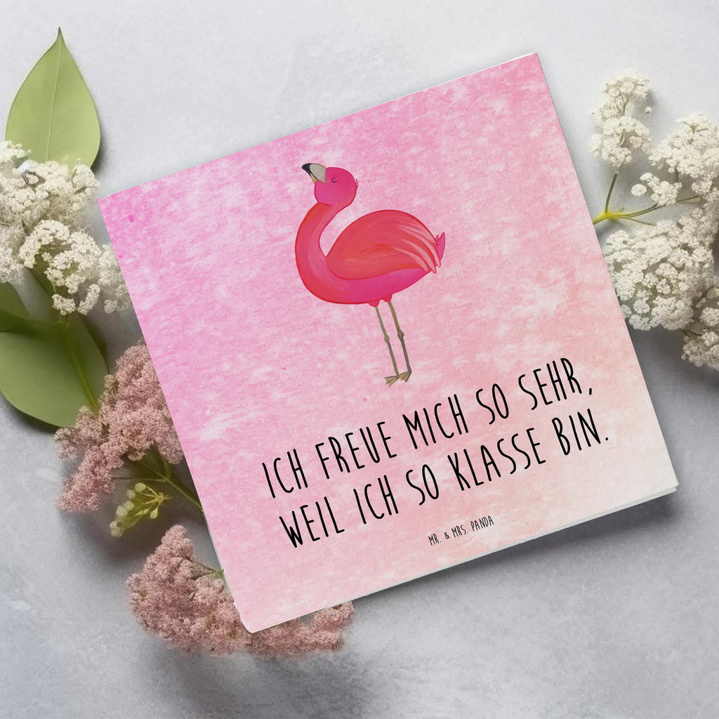 Deluxe Karte Flamingo Stolz Hochwertige Grußkarte, Hochwertige Klappkarte, Einladungskarte, Grußkarte, Geburtstagskarte, Glückwunschkarte, Klappkarte, Hochzeitskarte, Karte, Flamingo, Freude, Freundin, Schwester, stolz, Tochter, Selbstakzeptanz, Selbstliebe, beste Freundin, Mama