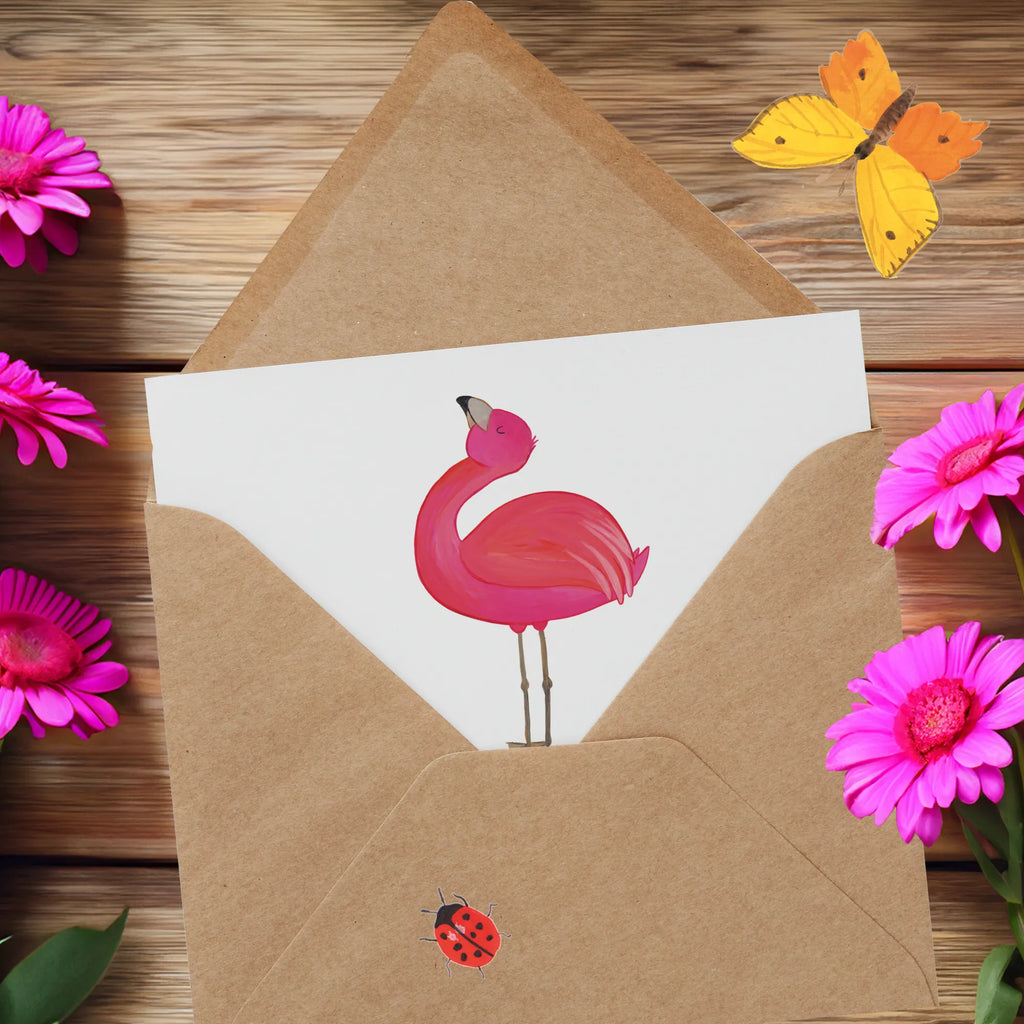 Deluxe Karte Flamingo Stolz Hochwertige Grußkarte, Hochwertige Klappkarte, Einladungskarte, Grußkarte, Geburtstagskarte, Glückwunschkarte, Klappkarte, Hochzeitskarte, Karte, Flamingo, Freude, Freundin, Schwester, stolz, Tochter, Selbstakzeptanz, Selbstliebe, beste Freundin, Mama