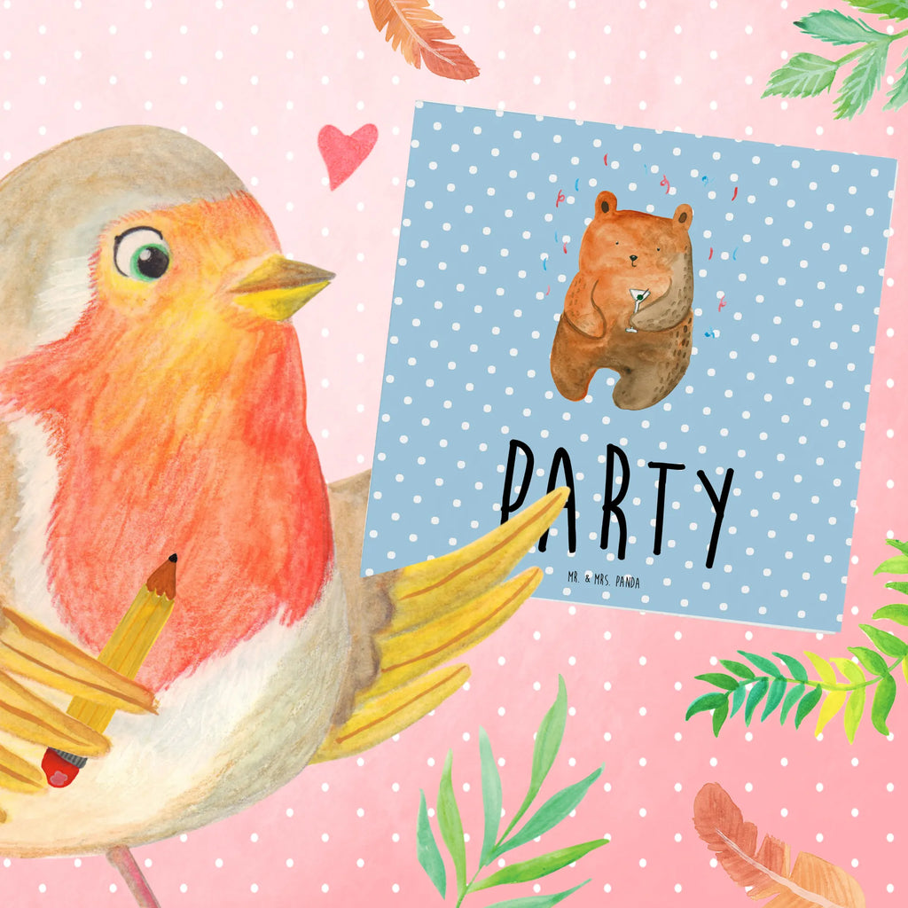 Deluxe Karte Bär Party Hochwertige Grußkarte, Geburtstagskarte, Hochzeitskarte, Einladungskarte, Grußkarte, Klappkarte, Karte, Glückwunschkarte, Hochwertige Klappkarte, Bär, Teddy, Teddybär, Abfeiern, Party, Geschenk, Gute Laune, Geburtstagsgeschenk, Geburtstag, Feiern, Mitbringsel, Lustig