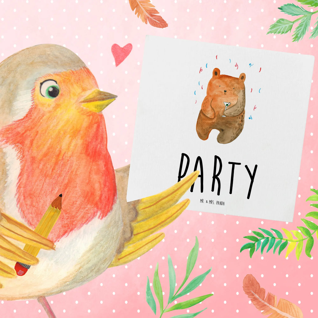 Deluxe Karte Bär Party Hochwertige Grußkarte, Geburtstagskarte, Hochzeitskarte, Einladungskarte, Grußkarte, Klappkarte, Karte, Glückwunschkarte, Hochwertige Klappkarte, Bär, Teddy, Teddybär, Abfeiern, Party, Geschenk, Gute Laune, Geburtstagsgeschenk, Geburtstag, Feiern, Mitbringsel, Lustig