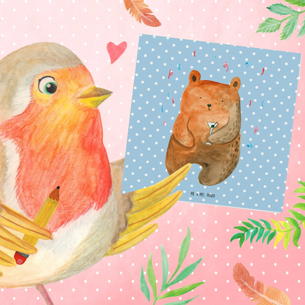 Deluxe Karte Bär Party Hochwertige Grußkarte, Geburtstagskarte, Hochzeitskarte, Einladungskarte, Grußkarte, Klappkarte, Karte, Glückwunschkarte, Hochwertige Klappkarte, Bär, Teddy, Teddybär, Abfeiern, Party, Geschenk, Gute Laune, Geburtstagsgeschenk, Geburtstag, Feiern, Mitbringsel, Lustig