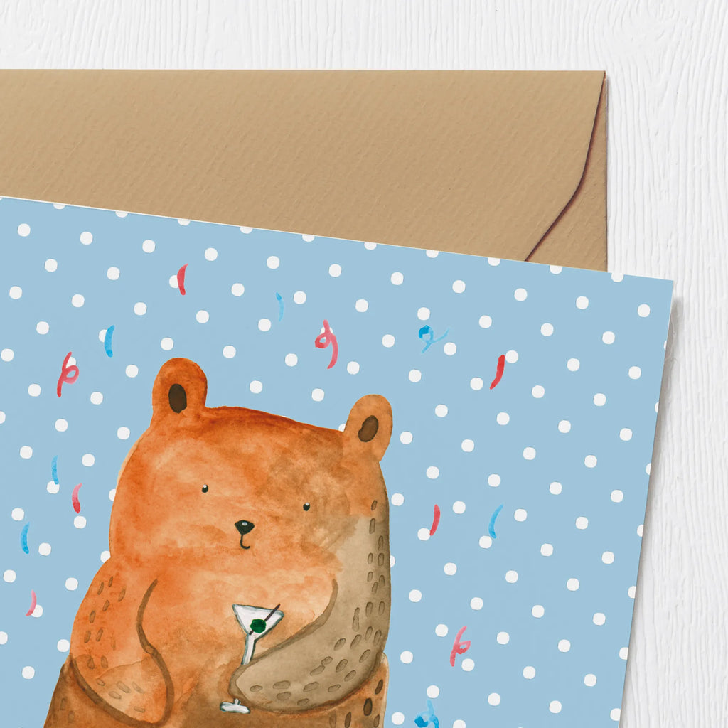 Deluxe Karte Bär Party Hochwertige Grußkarte, Geburtstagskarte, Hochzeitskarte, Einladungskarte, Grußkarte, Klappkarte, Karte, Glückwunschkarte, Hochwertige Klappkarte, Bär, Teddy, Teddybär, Abfeiern, Party, Geschenk, Gute Laune, Geburtstagsgeschenk, Geburtstag, Feiern, Mitbringsel, Lustig