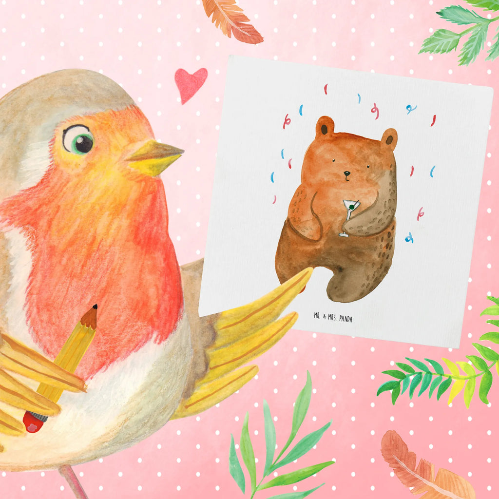 Deluxe Karte Bär Party Hochwertige Grußkarte, Geburtstagskarte, Hochzeitskarte, Einladungskarte, Grußkarte, Klappkarte, Karte, Glückwunschkarte, Hochwertige Klappkarte, Bär, Teddy, Teddybär, Abfeiern, Party, Geschenk, Gute Laune, Geburtstagsgeschenk, Geburtstag, Feiern, Mitbringsel, Lustig