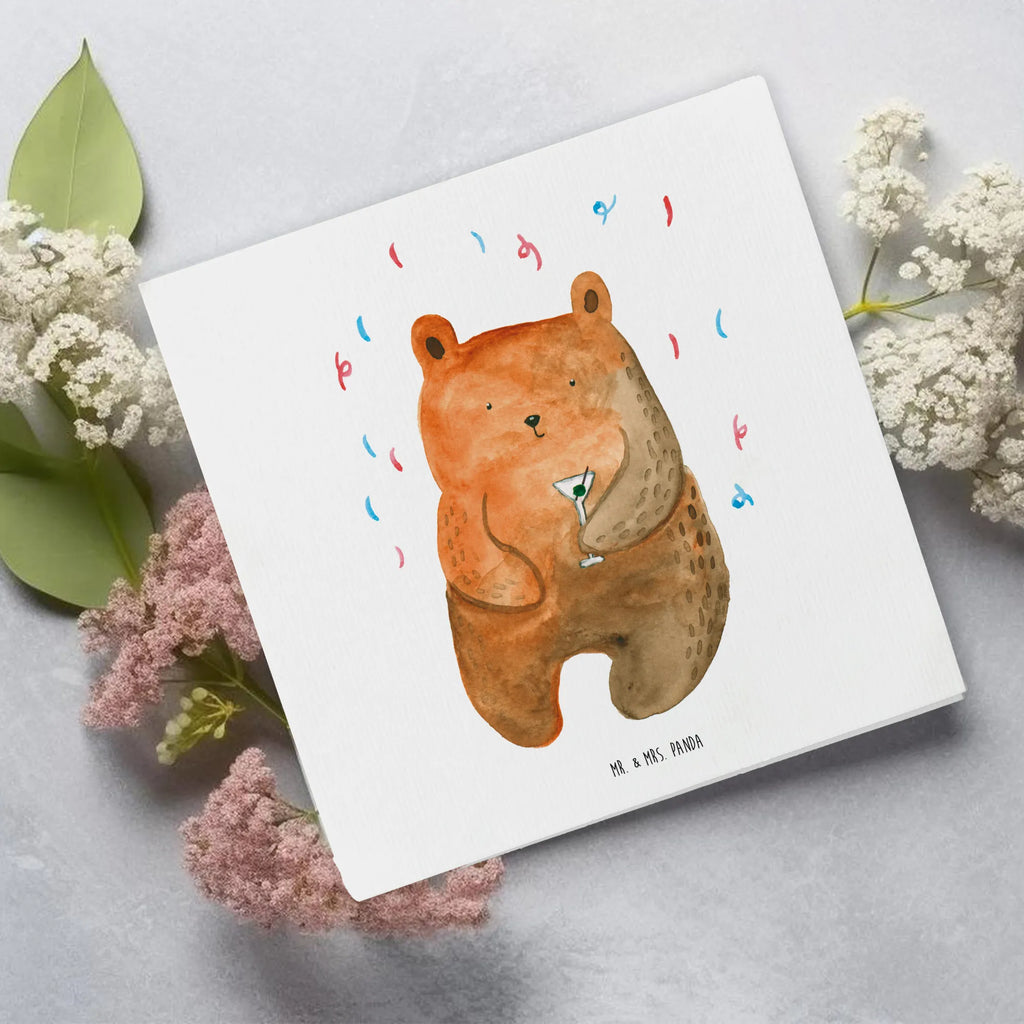 Deluxe Karte Bär Party Hochwertige Grußkarte, Geburtstagskarte, Hochzeitskarte, Einladungskarte, Grußkarte, Klappkarte, Karte, Glückwunschkarte, Hochwertige Klappkarte, Bär, Teddy, Teddybär, Abfeiern, Party, Geschenk, Gute Laune, Geburtstagsgeschenk, Geburtstag, Feiern, Mitbringsel, Lustig