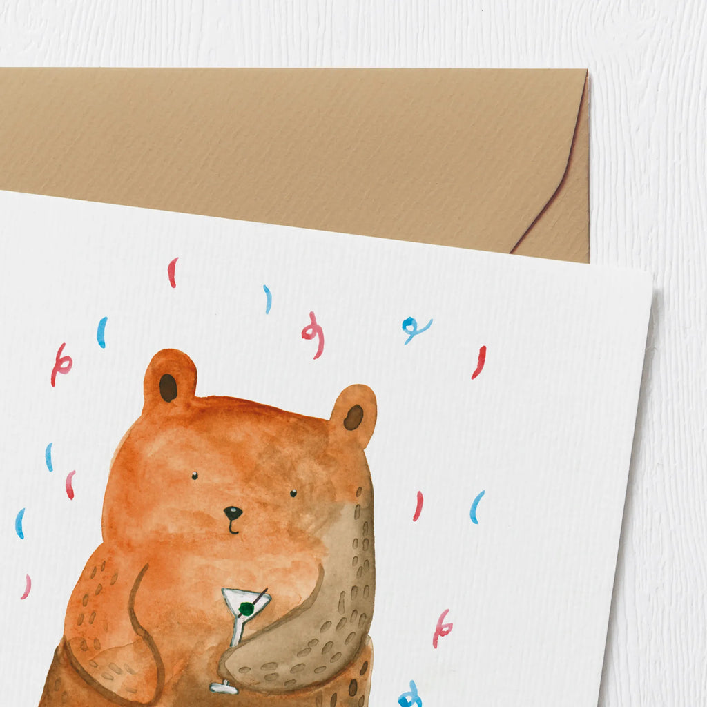 Deluxe Karte Bär Party Hochwertige Grußkarte, Geburtstagskarte, Hochzeitskarte, Einladungskarte, Grußkarte, Klappkarte, Karte, Glückwunschkarte, Hochwertige Klappkarte, Bär, Teddy, Teddybär, Abfeiern, Party, Geschenk, Gute Laune, Geburtstagsgeschenk, Geburtstag, Feiern, Mitbringsel, Lustig