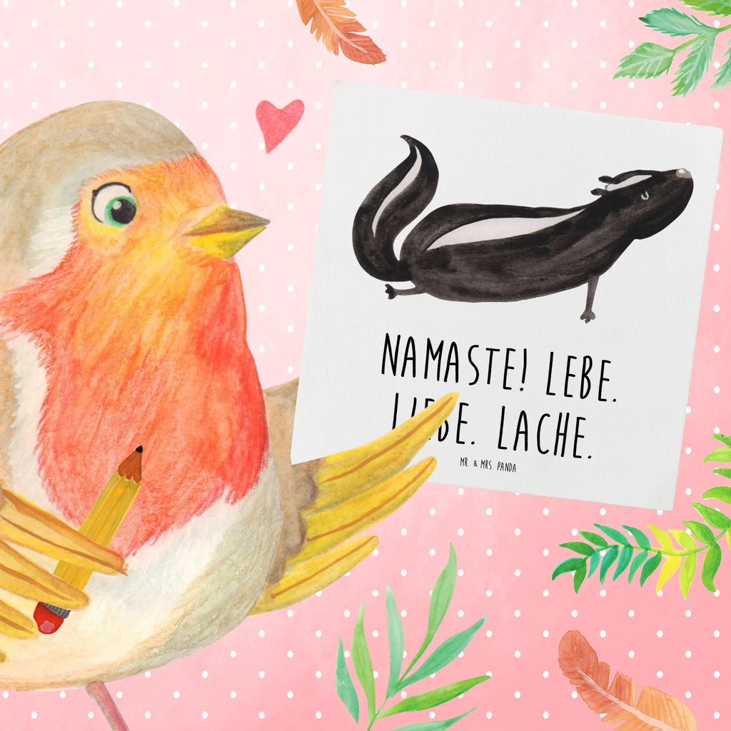 Deluxe Karte Stinktier Yoga anlasskarte, Grußkarte, doppelkarte, Glückwunschkarte, Klappkarte, faltkarte, Stinktier, Skunk, Yoga, Lebe, Stinker, Lache, Raubtier, Namaste, Stinki, Wildtier, Liebe