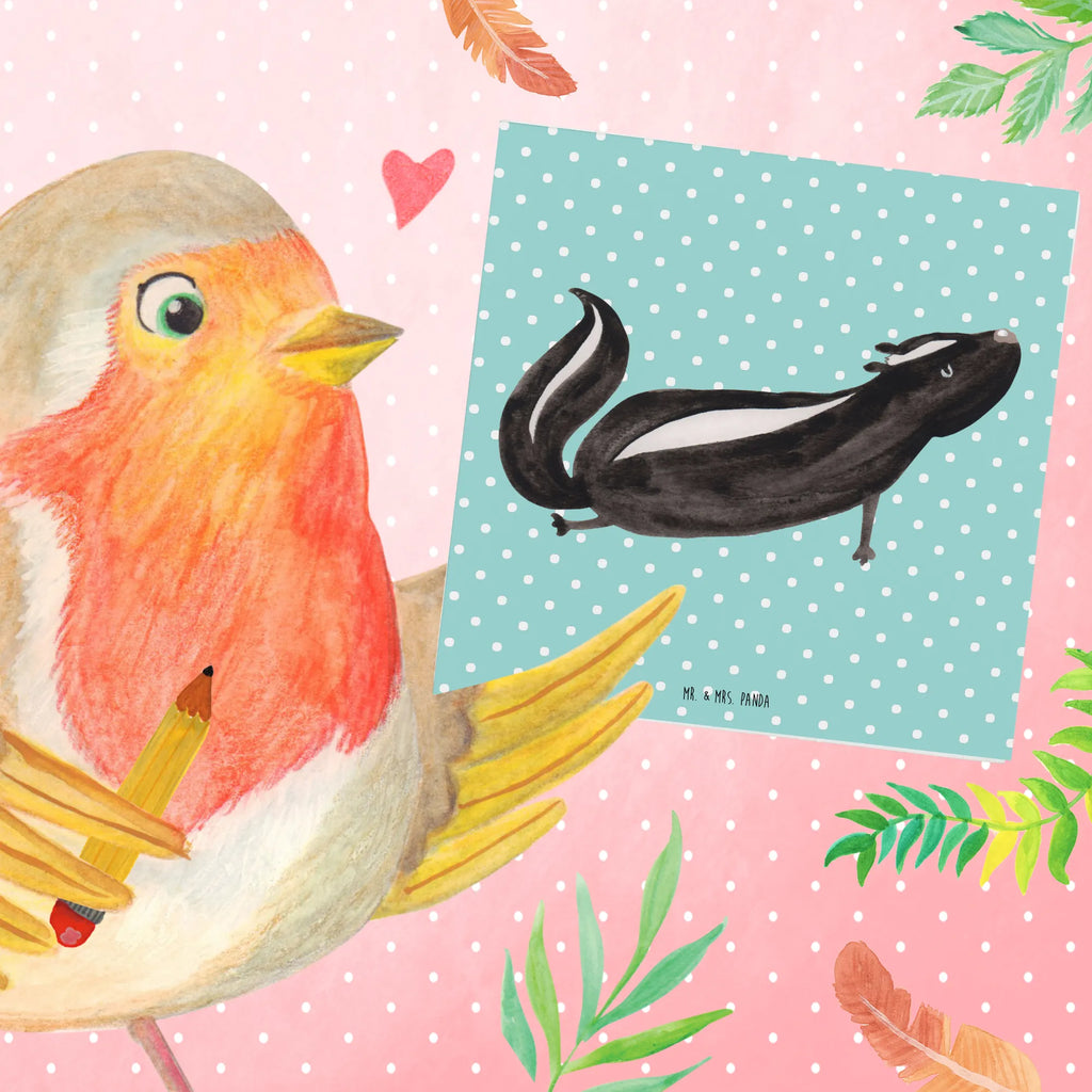 Deluxe Karte Stinktier Yoga anlasskarte, Grußkarte, doppelkarte, Glückwunschkarte, Klappkarte, faltkarte, Stinktier, Skunk, Yoga, Lebe, Stinker, Lache, Raubtier, Namaste, Stinki, Wildtier, Liebe