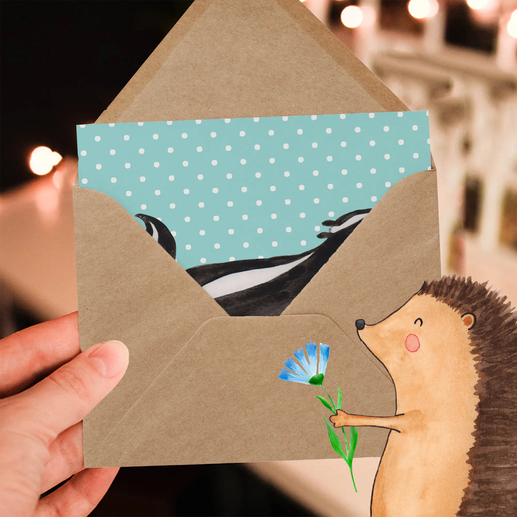 Deluxe Karte Stinktier Yoga anlasskarte, Grußkarte, doppelkarte, Glückwunschkarte, Klappkarte, faltkarte, Stinktier, Skunk, Yoga, Lebe, Stinker, Lache, Raubtier, Namaste, Stinki, Wildtier, Liebe