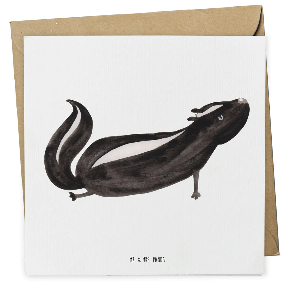 Deluxe Karte Stinktier Yoga anlasskarte, Grußkarte, doppelkarte, Glückwunschkarte, Klappkarte, faltkarte, Stinktier, Skunk, Yoga, Lebe, Stinker, Lache, Raubtier, Namaste, Stinki, Wildtier, Liebe