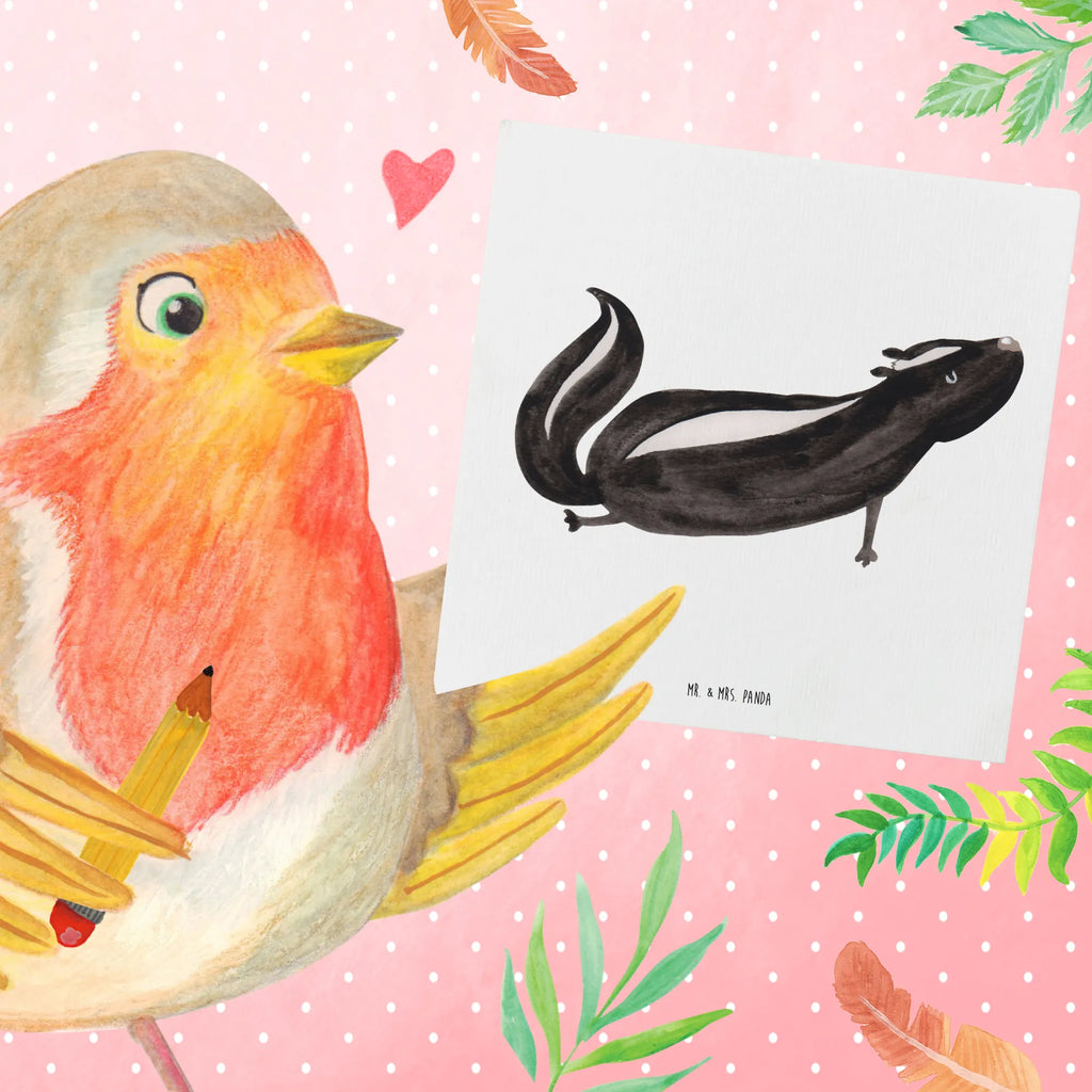 Deluxe Karte Stinktier Yoga anlasskarte, Grußkarte, doppelkarte, Glückwunschkarte, Klappkarte, faltkarte, Stinktier, Skunk, Yoga, Lebe, Stinker, Lache, Raubtier, Namaste, Stinki, Wildtier, Liebe