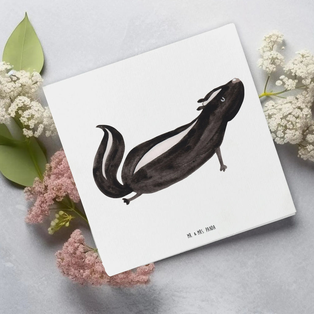 Deluxe Karte Stinktier Yoga anlasskarte, Grußkarte, doppelkarte, Glückwunschkarte, Klappkarte, faltkarte, Stinktier, Skunk, Yoga, Lebe, Stinker, Lache, Raubtier, Namaste, Stinki, Wildtier, Liebe