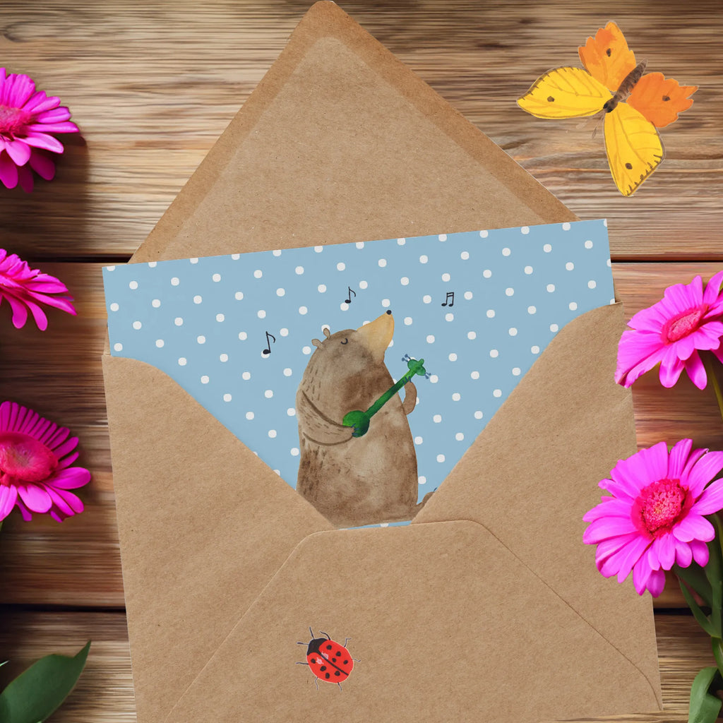 Deluxe Karte Bär Lied anlasskarte, Glückwunschkarte, doppelkarte, Grußkarte, Klappkarte, faltkarte, Teddybär, Teddy, Bär, Valentinstag, Bear, Bärchen, Partner, Geschenk, Song, Liebeslied, Lied, Herz, Frau, Valentine, Freundin, Spruch, Liebe