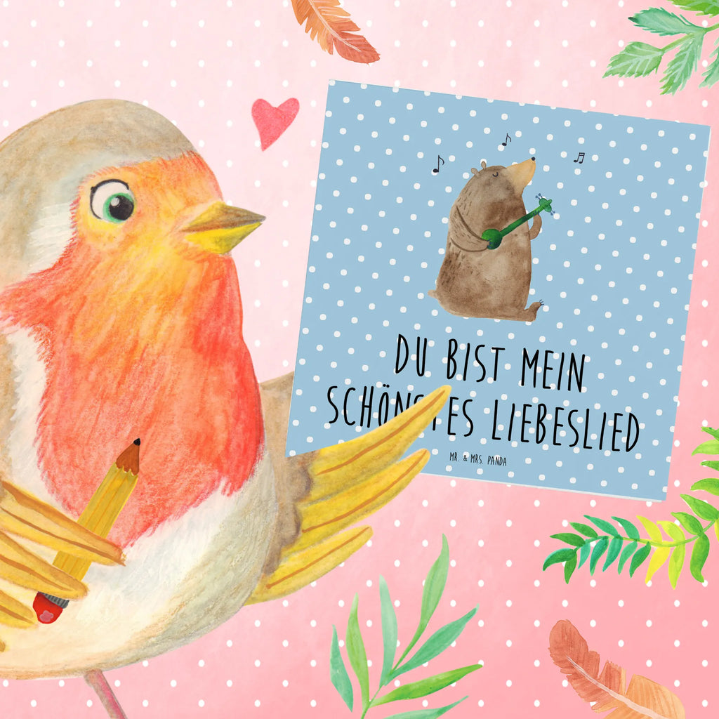 Deluxe Karte Bär Lied anlasskarte, Glückwunschkarte, doppelkarte, Grußkarte, Klappkarte, faltkarte, Teddybär, Teddy, Bär, Valentinstag, Bear, Bärchen, Partner, Geschenk, Song, Liebeslied, Lied, Herz, Frau, Valentine, Freundin, Spruch, Liebe