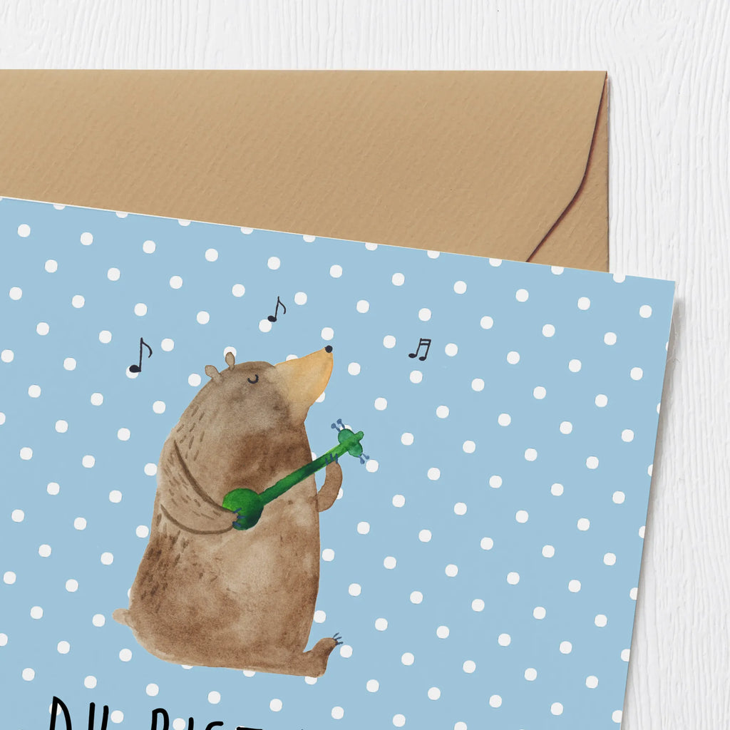 Deluxe Karte Bär Lied anlasskarte, Glückwunschkarte, doppelkarte, Grußkarte, Klappkarte, faltkarte, Teddybär, Teddy, Bär, Valentinstag, Bear, Bärchen, Partner, Geschenk, Song, Liebeslied, Lied, Herz, Frau, Valentine, Freundin, Spruch, Liebe