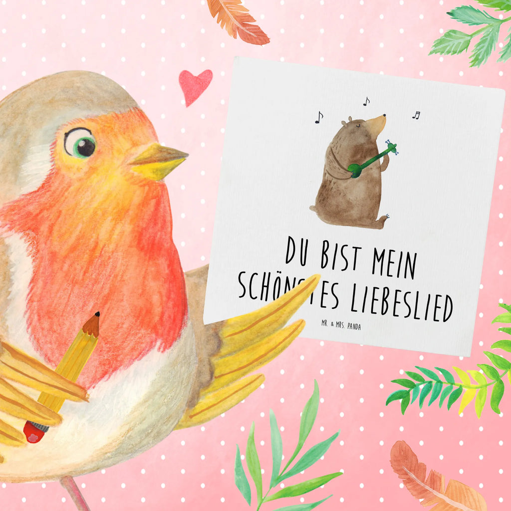 Deluxe Karte Bär Lied anlasskarte, Glückwunschkarte, doppelkarte, Grußkarte, Klappkarte, faltkarte, Teddybär, Teddy, Bär, Valentinstag, Bear, Bärchen, Partner, Geschenk, Song, Liebeslied, Lied, Herz, Frau, Valentine, Freundin, Spruch, Liebe