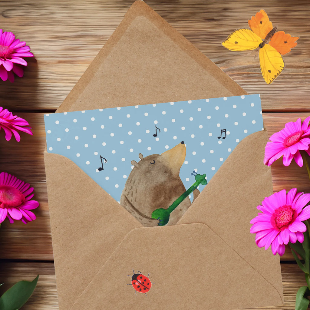 Deluxe Karte Bär Lied anlasskarte, Glückwunschkarte, doppelkarte, Grußkarte, Klappkarte, faltkarte, Teddybär, Teddy, Bär, Valentinstag, Bear, Bärchen, Partner, Geschenk, Song, Liebeslied, Lied, Herz, Frau, Valentine, Freundin, Spruch, Liebe