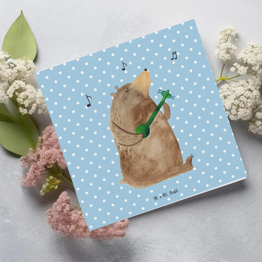 Deluxe Karte Bär Lied anlasskarte, Glückwunschkarte, doppelkarte, Grußkarte, Klappkarte, faltkarte, Teddybär, Teddy, Bär, Valentinstag, Bear, Bärchen, Partner, Geschenk, Song, Liebeslied, Lied, Herz, Frau, Valentine, Freundin, Spruch, Liebe