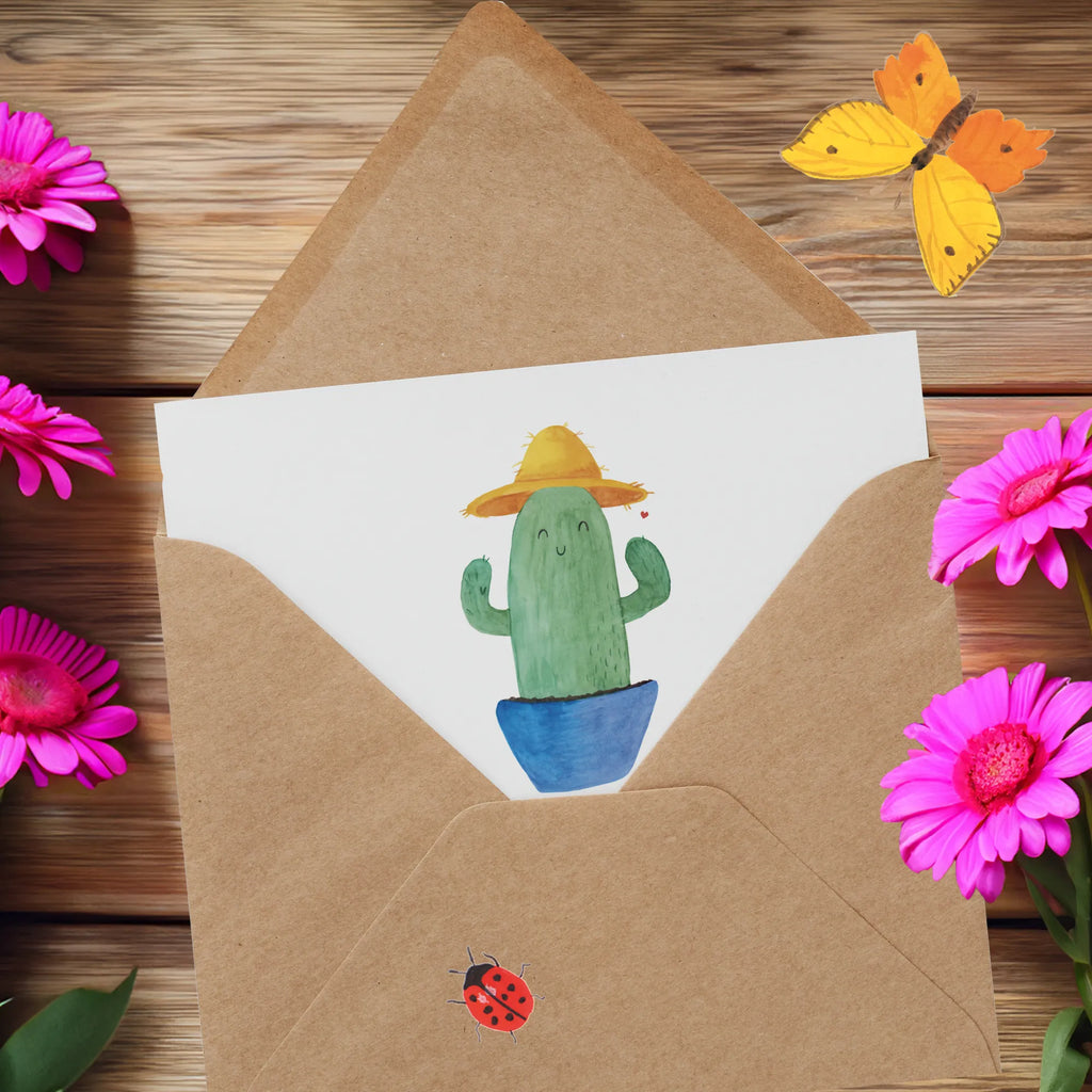 Deluxe Karte Kaktus Hut Klappkarte, doppelkarte, anlasskarte, faltkarte, Glückwunschkarte, Grußkarte, Kakteen, Kaktus, Weltreise, Motivation, Städtetrip, Kaktusliebe, Weltenbummler, Reisen, Reisetagebuch, Spruch, Geschenkidee