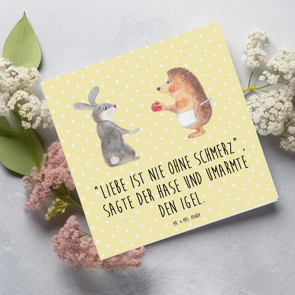 Deluxe Card Hare Hedgehog Geburtstagskarte, Hochwertige Klappkarte, Karte, Hochwertige Grußkarte, Grußkarte, Glückwunschkarte, Klappkarte, Hochzeitskarte, Einladungskarte, Tiermotive, Gute Laune, lustige Sprüche, Tiere, Trösten, Igel und Hase, Spruch romantisch, Trennungsschmerz, Igel, Liebeskummer Geschenk, Hase, Herzschmerz, Liebe Spruch