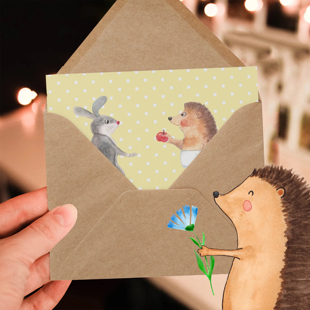 Deluxe Card Hare Hedgehog Geburtstagskarte, Hochwertige Klappkarte, Karte, Hochwertige Grußkarte, Grußkarte, Glückwunschkarte, Klappkarte, Hochzeitskarte, Einladungskarte, Tiermotive, Gute Laune, lustige Sprüche, Tiere, Trösten, Igel und Hase, Spruch romantisch, Trennungsschmerz, Igel, Liebeskummer Geschenk, Hase, Herzschmerz, Liebe Spruch