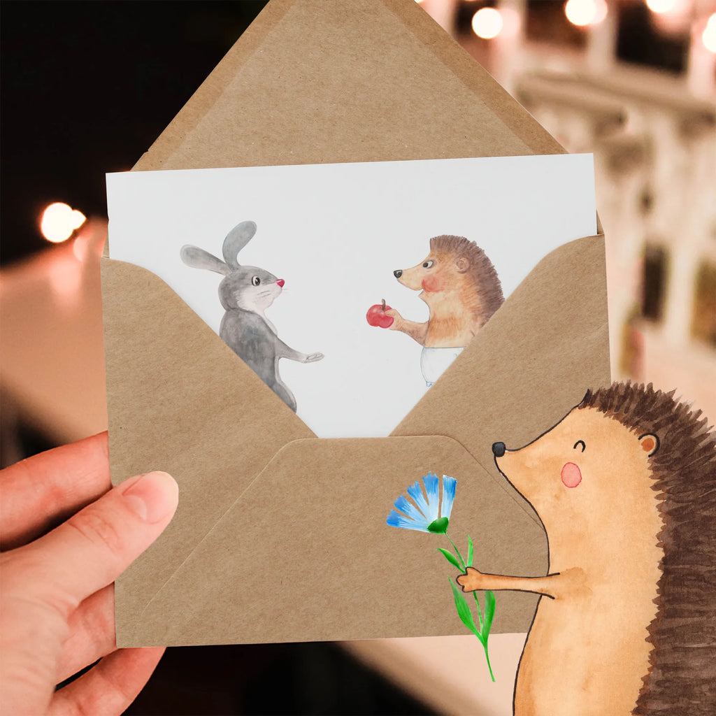 Deluxe Card Hare Hedgehog Geburtstagskarte, Hochwertige Klappkarte, Karte, Hochwertige Grußkarte, Grußkarte, Glückwunschkarte, Klappkarte, Hochzeitskarte, Einladungskarte, Tiermotive, Gute Laune, lustige Sprüche, Tiere, Trösten, Igel und Hase, Spruch romantisch, Trennungsschmerz, Igel, Liebeskummer Geschenk, Hase, Herzschmerz, Liebe Spruch
