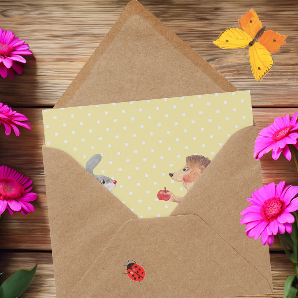 Deluxe Card Hare Hedgehog Geburtstagskarte, Hochwertige Klappkarte, Karte, Hochwertige Grußkarte, Grußkarte, Glückwunschkarte, Klappkarte, Hochzeitskarte, Einladungskarte, Tiermotive, Gute Laune, lustige Sprüche, Tiere, Trösten, Igel und Hase, Spruch romantisch, Trennungsschmerz, Igel, Liebeskummer Geschenk, Hase, Herzschmerz, Liebe Spruch