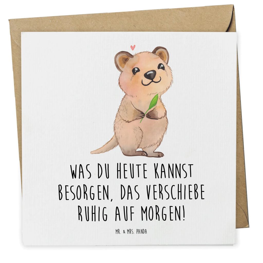 Deluxe Karte Quokka Happy Hochwertige Klappkarte, Hochzeitskarte, Karte, Einladungskarte, Grußkarte, Geburtstagskarte, Klappkarte, Glückwunschkarte, Hochwertige Grußkarte, Tiermotive, Gute Laune, lustige Sprüche, Tiere, Lustiger Spruch, Quokka, Dinge erledigen, Verschieben, Aufschieberitis, Niedliches Tier