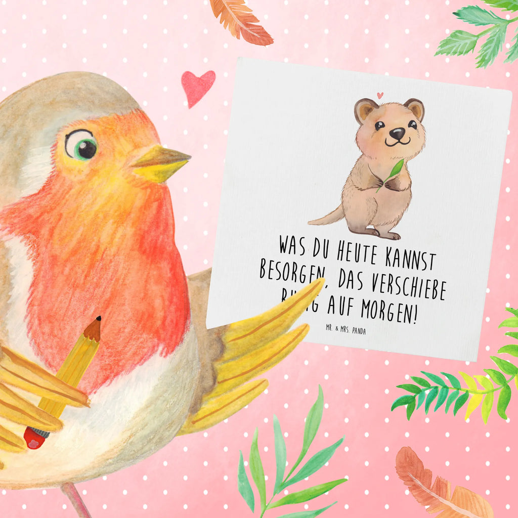 Deluxe Karte Quokka Happy Hochwertige Klappkarte, Hochzeitskarte, Karte, Einladungskarte, Grußkarte, Geburtstagskarte, Klappkarte, Glückwunschkarte, Hochwertige Grußkarte, Tiermotive, Gute Laune, lustige Sprüche, Tiere, Lustiger Spruch, Quokka, Dinge erledigen, Verschieben, Aufschieberitis, Niedliches Tier