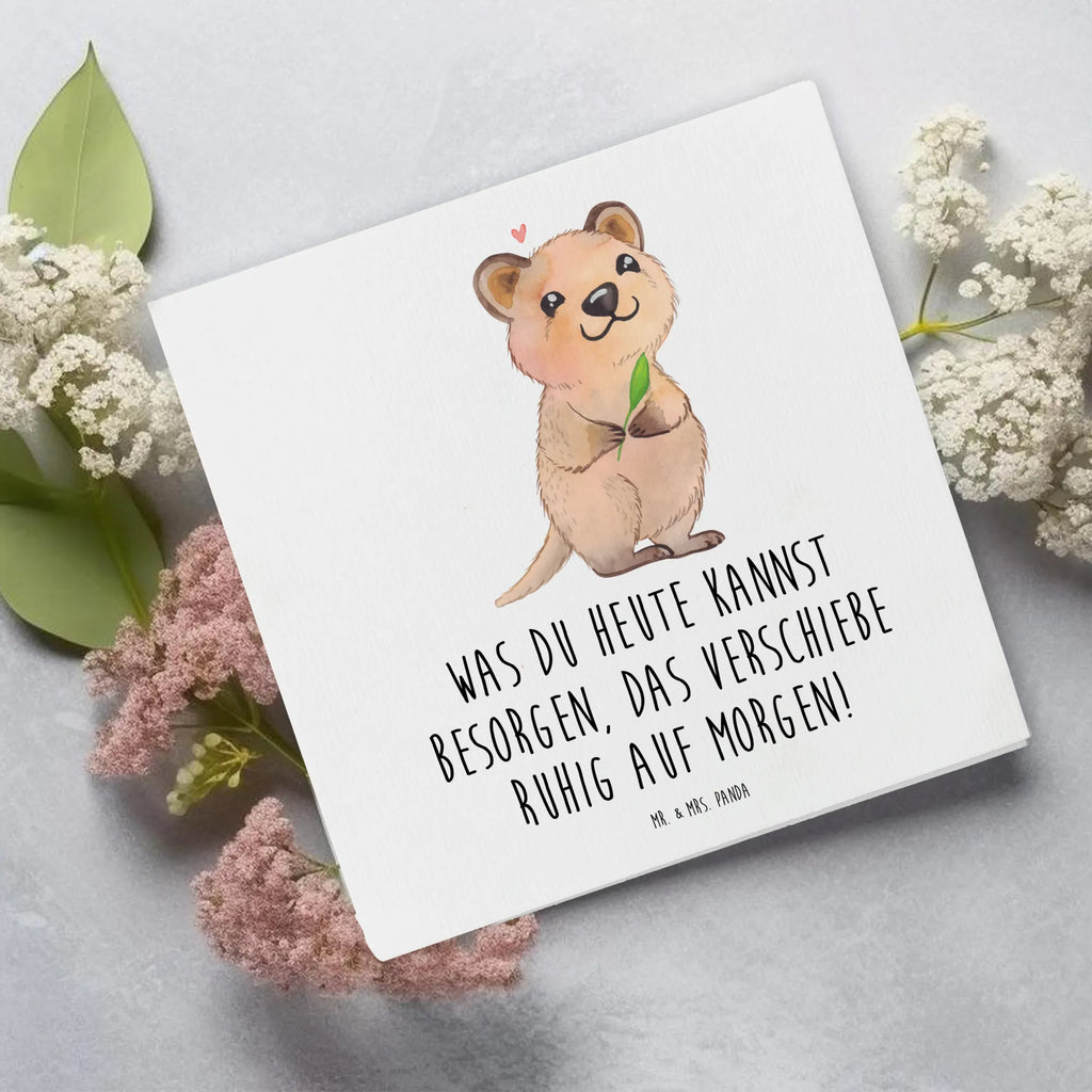 Deluxe Karte Quokka Happy Hochwertige Klappkarte, Hochzeitskarte, Karte, Einladungskarte, Grußkarte, Geburtstagskarte, Klappkarte, Glückwunschkarte, Hochwertige Grußkarte, Tiermotive, Gute Laune, lustige Sprüche, Tiere, Lustiger Spruch, Quokka, Dinge erledigen, Verschieben, Aufschieberitis, Niedliches Tier