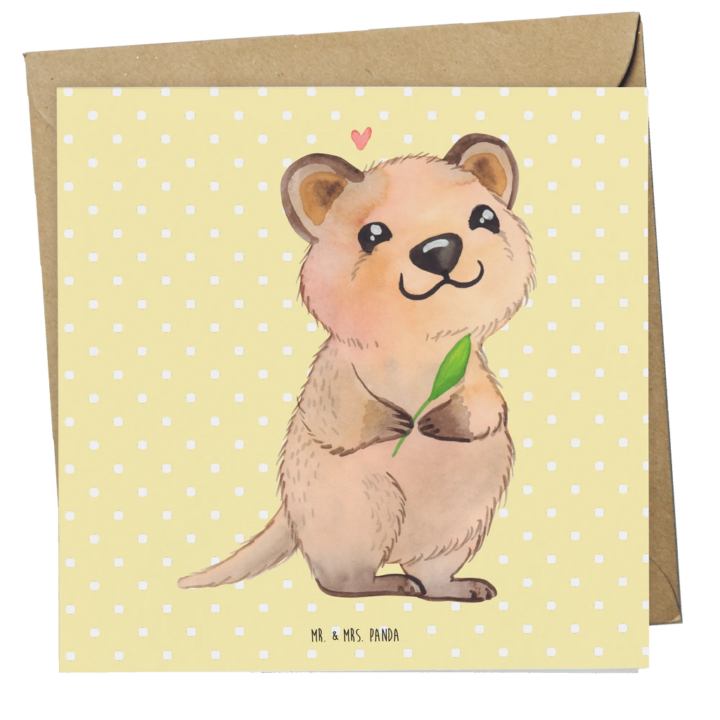 Deluxe Karte Quokka Happy Hochwertige Klappkarte, Hochzeitskarte, Karte, Einladungskarte, Grußkarte, Geburtstagskarte, Klappkarte, Glückwunschkarte, Hochwertige Grußkarte, Tiermotive, Gute Laune, lustige Sprüche, Tiere, Lustiger Spruch, Quokka, Dinge erledigen, Verschieben, Aufschieberitis, Niedliches Tier