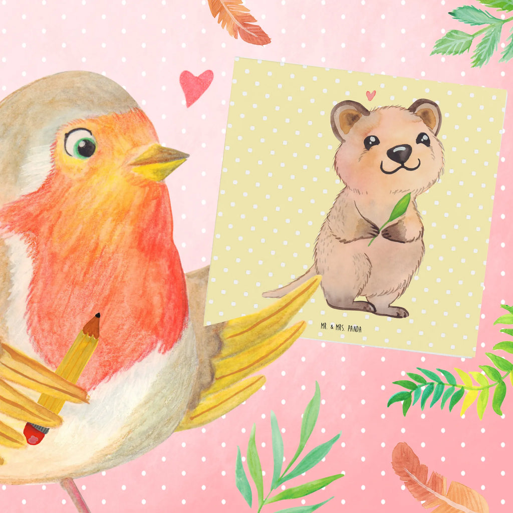 Deluxe Karte Quokka Happy Hochwertige Klappkarte, Hochzeitskarte, Karte, Einladungskarte, Grußkarte, Geburtstagskarte, Klappkarte, Glückwunschkarte, Hochwertige Grußkarte, Tiermotive, Gute Laune, lustige Sprüche, Tiere, Lustiger Spruch, Quokka, Dinge erledigen, Verschieben, Aufschieberitis, Niedliches Tier