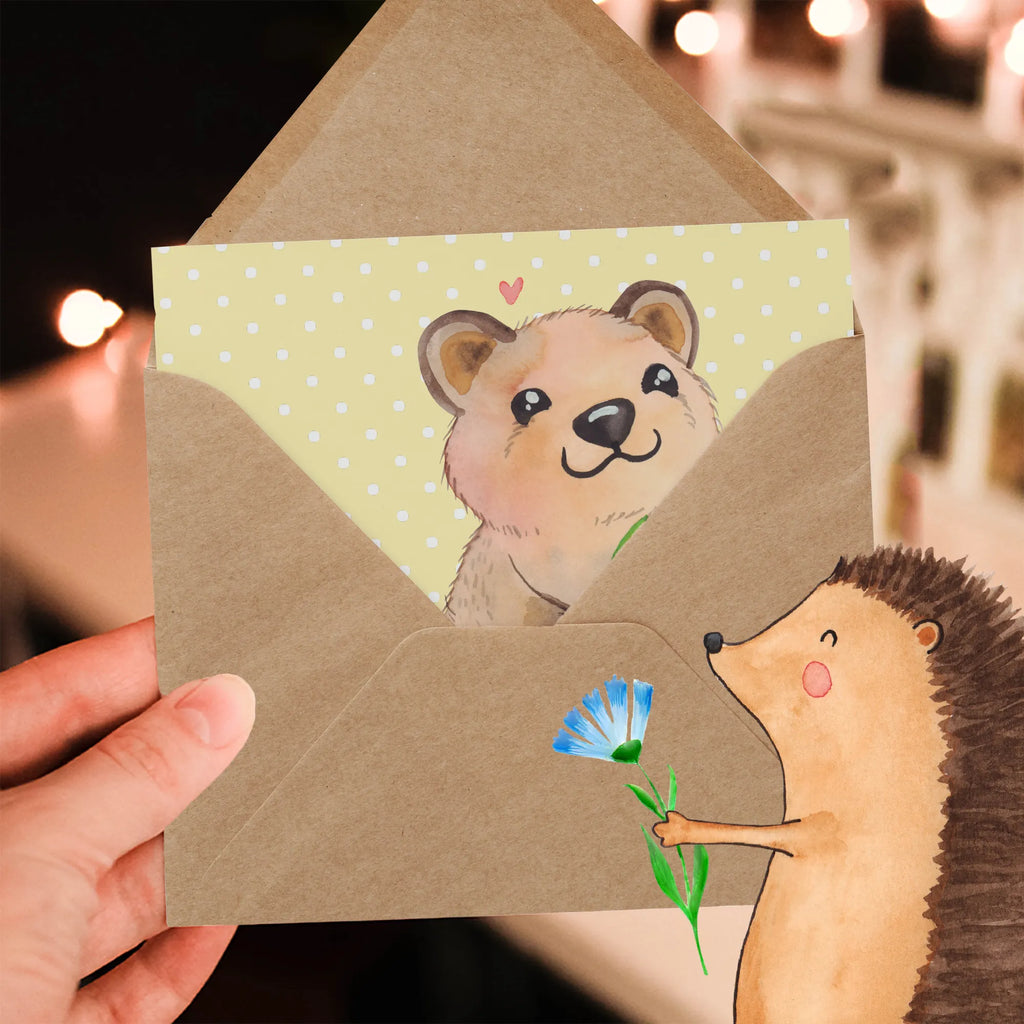 Deluxe Karte Quokka Happy Hochwertige Klappkarte, Hochzeitskarte, Karte, Einladungskarte, Grußkarte, Geburtstagskarte, Klappkarte, Glückwunschkarte, Hochwertige Grußkarte, Tiermotive, Gute Laune, lustige Sprüche, Tiere, Lustiger Spruch, Quokka, Dinge erledigen, Verschieben, Aufschieberitis, Niedliches Tier