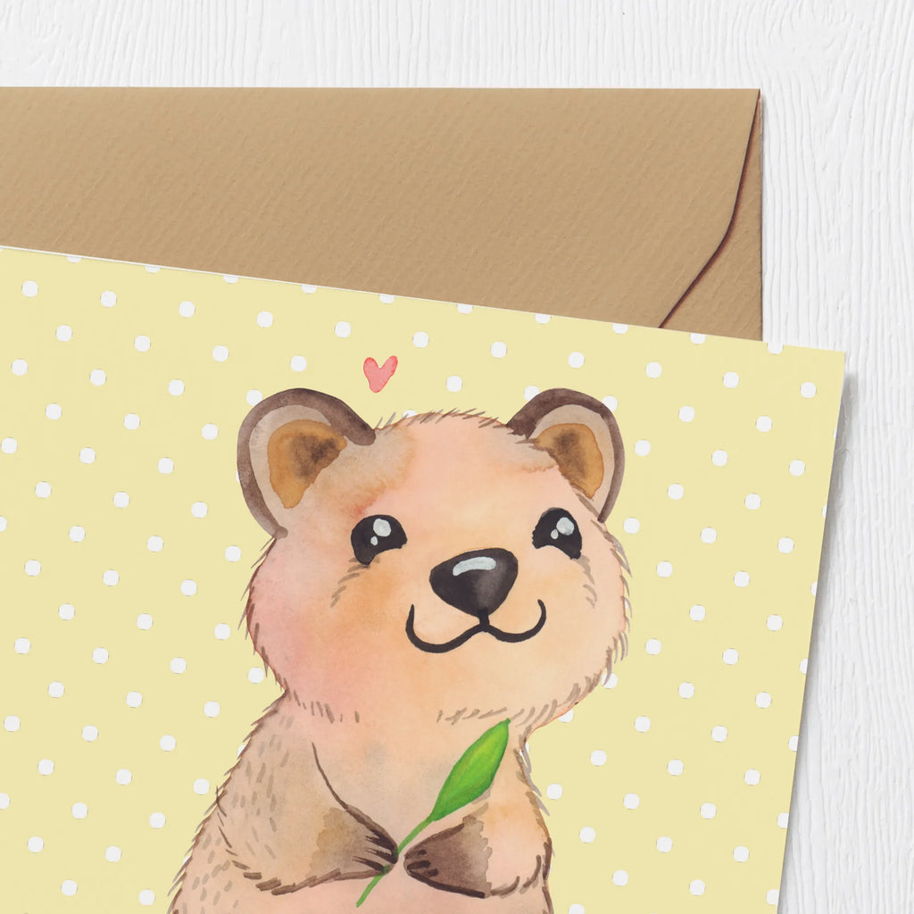 Deluxe Karte Quokka Happy Hochwertige Klappkarte, Hochzeitskarte, Karte, Einladungskarte, Grußkarte, Geburtstagskarte, Klappkarte, Glückwunschkarte, Hochwertige Grußkarte, Tiermotive, Gute Laune, lustige Sprüche, Tiere, Lustiger Spruch, Quokka, Dinge erledigen, Verschieben, Aufschieberitis, Niedliches Tier