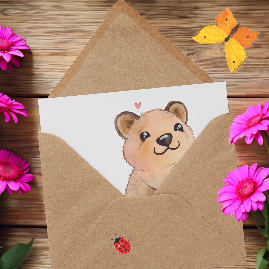 Deluxe Karte Quokka Happy Hochwertige Klappkarte, Hochzeitskarte, Karte, Einladungskarte, Grußkarte, Geburtstagskarte, Klappkarte, Glückwunschkarte, Hochwertige Grußkarte, Tiermotive, Gute Laune, lustige Sprüche, Tiere, Lustiger Spruch, Quokka, Dinge erledigen, Verschieben, Aufschieberitis, Niedliches Tier
