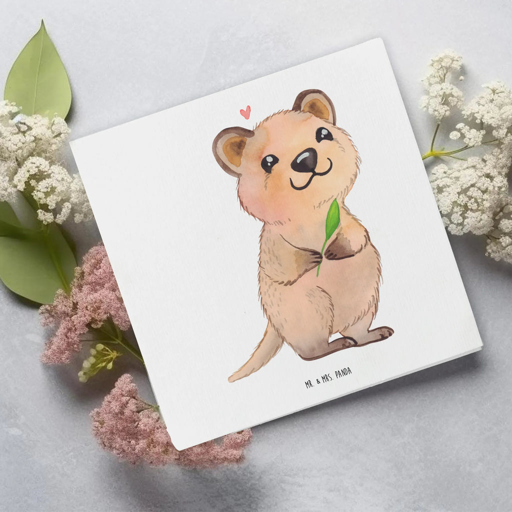 Deluxe Karte Quokka Happy Hochwertige Klappkarte, Hochzeitskarte, Karte, Einladungskarte, Grußkarte, Geburtstagskarte, Klappkarte, Glückwunschkarte, Hochwertige Grußkarte, Tiermotive, Gute Laune, lustige Sprüche, Tiere, Lustiger Spruch, Quokka, Dinge erledigen, Verschieben, Aufschieberitis, Niedliches Tier