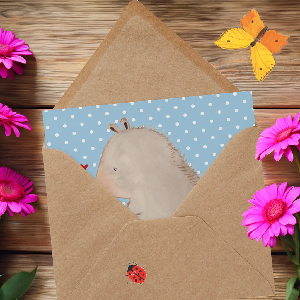 Deluxe Karte Bär Marienkäfer Glückwunschkarte, Hochwertige Klappkarte, Karte, Hochzeitskarte, Geburtstagskarte, Grußkarte, Einladungskarte, Hochwertige Grußkarte, Klappkarte, Bär, Teddy, Teddybär, Liebe, Freiheit, Das Leben ist schön, Marienkäfer, Motivation