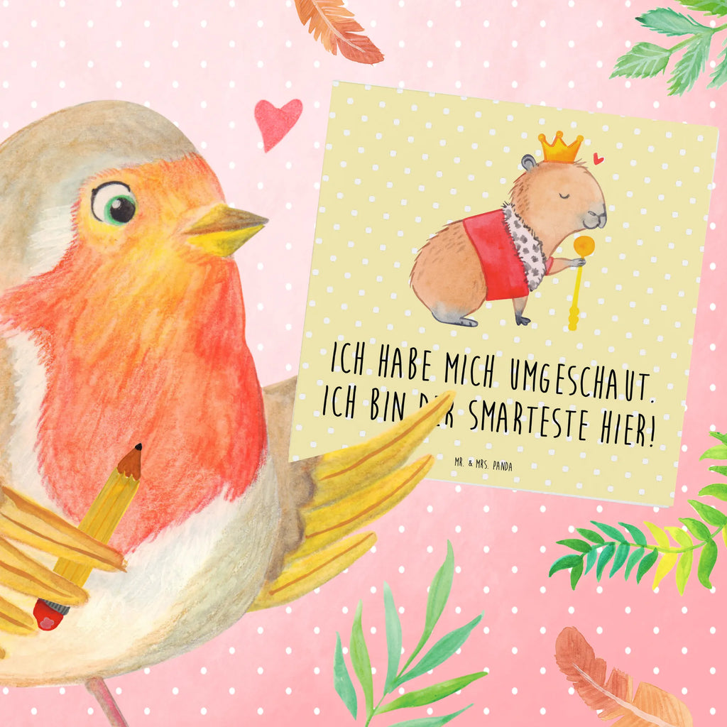 Deluxe Karte Capybara König Grußkarte, Klappkarte, anlasskarte, faltkarte, doppelkarte, Glückwunschkarte, Lustige Sprüche, Tiere, Tiermotive, Gute Laune, Capybara, König