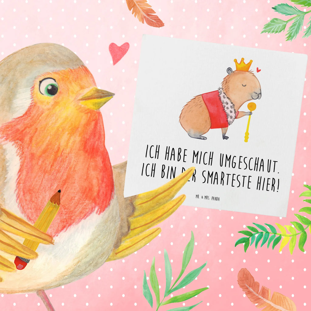 Deluxe Karte Capybara König Grußkarte, Klappkarte, anlasskarte, faltkarte, doppelkarte, Glückwunschkarte, Lustige Sprüche, Tiere, Tiermotive, Gute Laune, Capybara, König