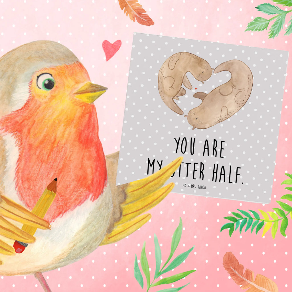 Deluxe Karte Otter Herz Geburtstagskarte, Hochwertige Grußkarte, Karte, Einladungskarte, Hochzeitskarte, Glückwunschkarte, Klappkarte, Grußkarte, Hochwertige Klappkarte, Otter, Fischotter, Seeotter, Liebesbeweis, Love you, Hochzeitstag, Jahrestag, Herz, Bessere Hälfte, Liebesgeschenk, Verlobung, Liebe, gemeinsames Leben