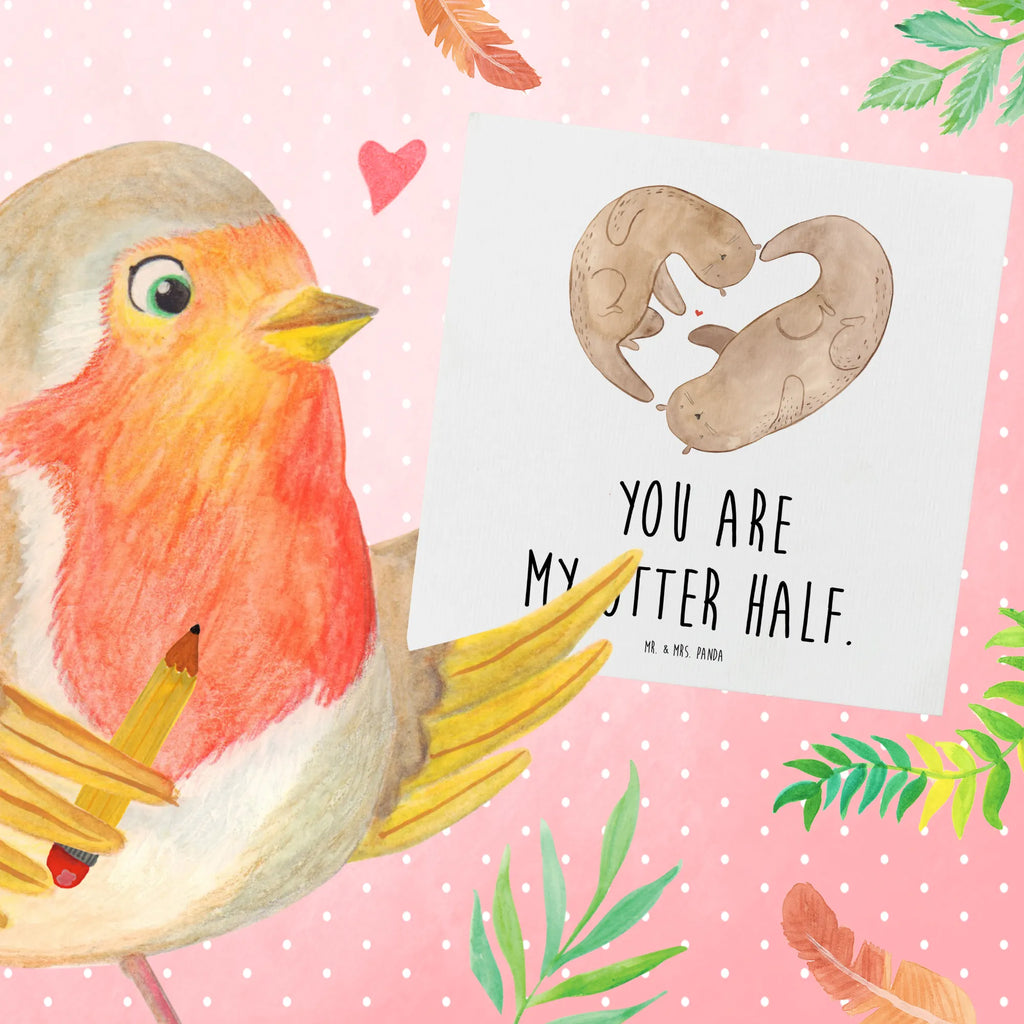 Deluxe Karte Otter Herz Geburtstagskarte, Hochwertige Grußkarte, Karte, Einladungskarte, Hochzeitskarte, Glückwunschkarte, Klappkarte, Grußkarte, Hochwertige Klappkarte, Otter, Fischotter, Seeotter, Liebesbeweis, Love you, Hochzeitstag, Jahrestag, Herz, Bessere Hälfte, Liebesgeschenk, Verlobung, Liebe, gemeinsames Leben