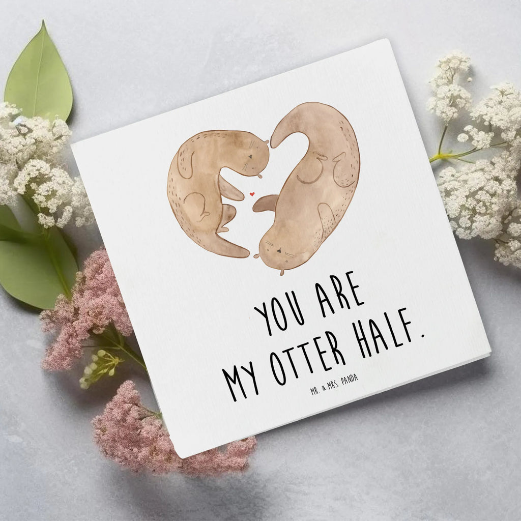 Deluxe Karte Otter Herz Geburtstagskarte, Hochwertige Grußkarte, Karte, Einladungskarte, Hochzeitskarte, Glückwunschkarte, Klappkarte, Grußkarte, Hochwertige Klappkarte, Otter, Fischotter, Seeotter, Liebesbeweis, Love you, Hochzeitstag, Jahrestag, Herz, Bessere Hälfte, Liebesgeschenk, Verlobung, Liebe, gemeinsames Leben