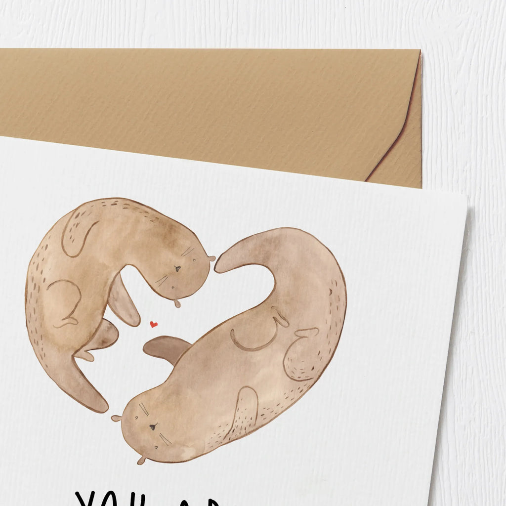 Deluxe Karte Otter Herz Geburtstagskarte, Hochwertige Grußkarte, Karte, Einladungskarte, Hochzeitskarte, Glückwunschkarte, Klappkarte, Grußkarte, Hochwertige Klappkarte, Otter, Fischotter, Seeotter, Liebesbeweis, Love you, Hochzeitstag, Jahrestag, Herz, Bessere Hälfte, Liebesgeschenk, Verlobung, Liebe, gemeinsames Leben