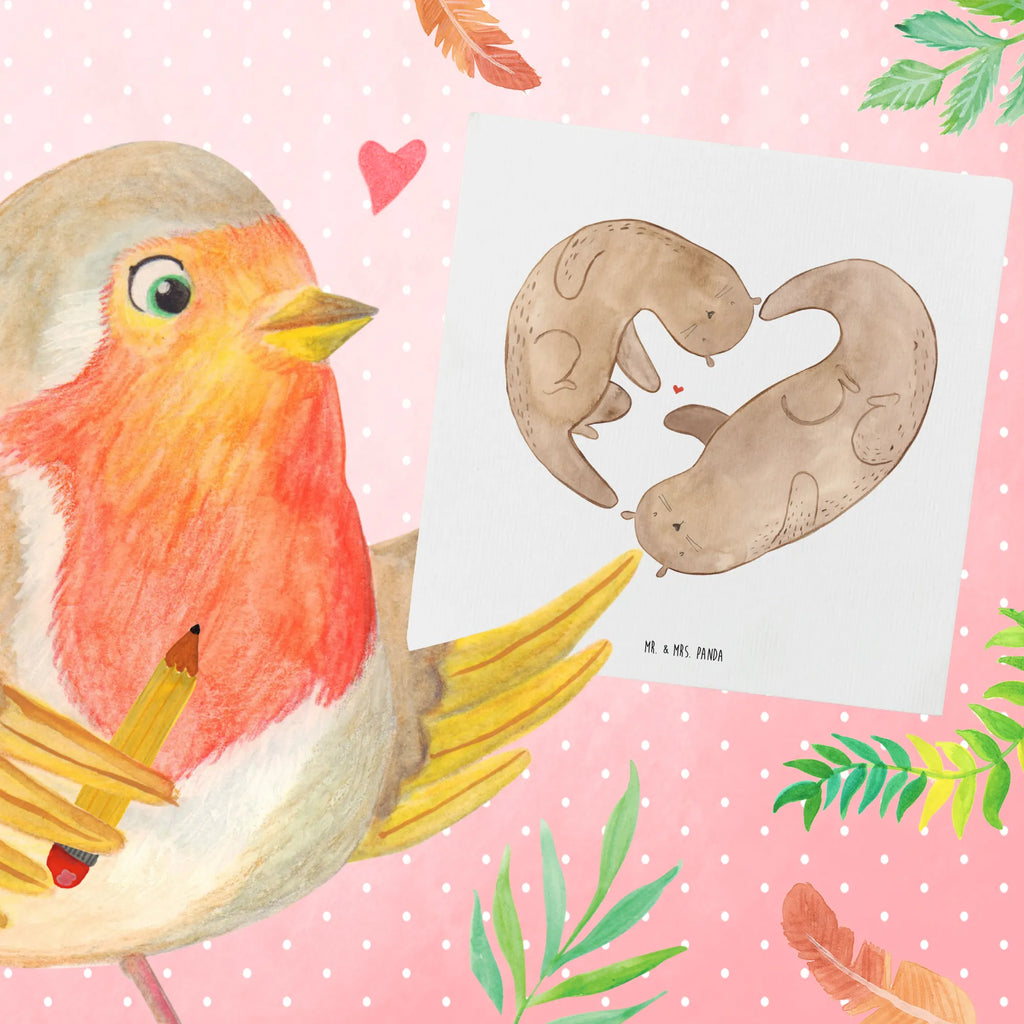 Deluxe Karte Otter Herz Geburtstagskarte, Hochwertige Grußkarte, Karte, Einladungskarte, Hochzeitskarte, Glückwunschkarte, Klappkarte, Grußkarte, Hochwertige Klappkarte, Otter, Fischotter, Seeotter, Liebesbeweis, Love you, Hochzeitstag, Jahrestag, Herz, Bessere Hälfte, Liebesgeschenk, Verlobung, Liebe, gemeinsames Leben