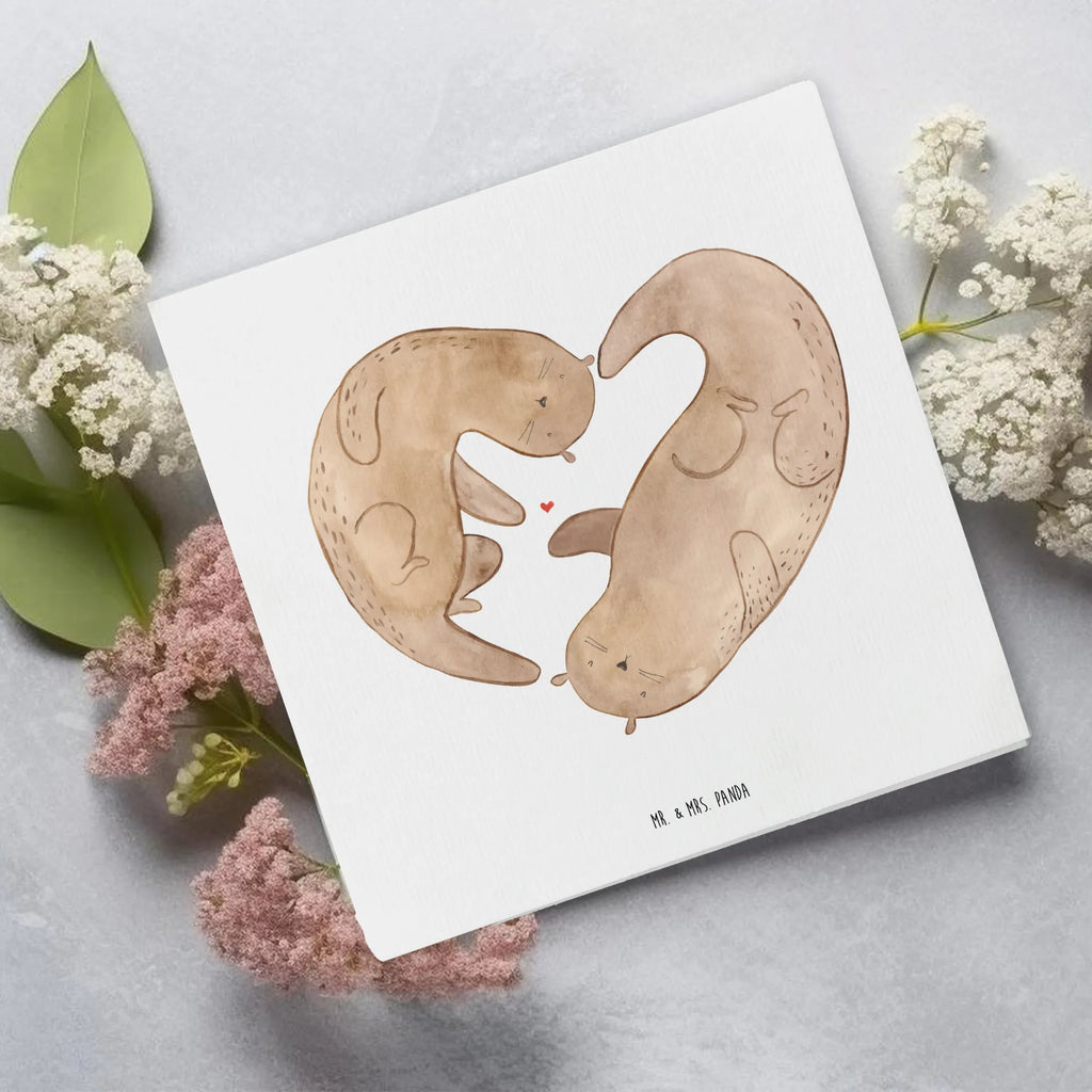 Deluxe Karte Otter Herz Geburtstagskarte, Hochwertige Grußkarte, Karte, Einladungskarte, Hochzeitskarte, Glückwunschkarte, Klappkarte, Grußkarte, Hochwertige Klappkarte, Otter, Fischotter, Seeotter, Liebesbeweis, Love you, Hochzeitstag, Jahrestag, Herz, Bessere Hälfte, Liebesgeschenk, Verlobung, Liebe, gemeinsames Leben