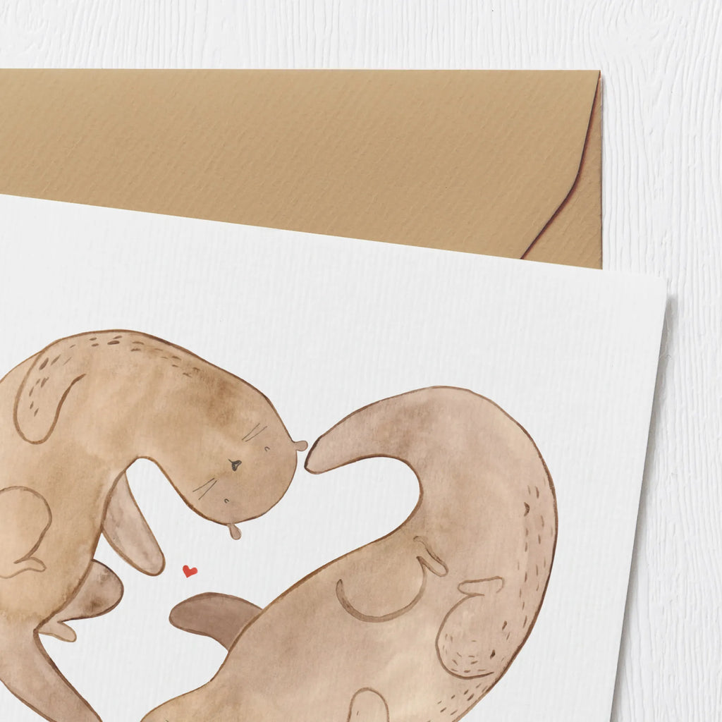 Deluxe Karte Otter Herz Geburtstagskarte, Hochwertige Grußkarte, Karte, Einladungskarte, Hochzeitskarte, Glückwunschkarte, Klappkarte, Grußkarte, Hochwertige Klappkarte, Otter, Fischotter, Seeotter, Liebesbeweis, Love you, Hochzeitstag, Jahrestag, Herz, Bessere Hälfte, Liebesgeschenk, Verlobung, Liebe, gemeinsames Leben