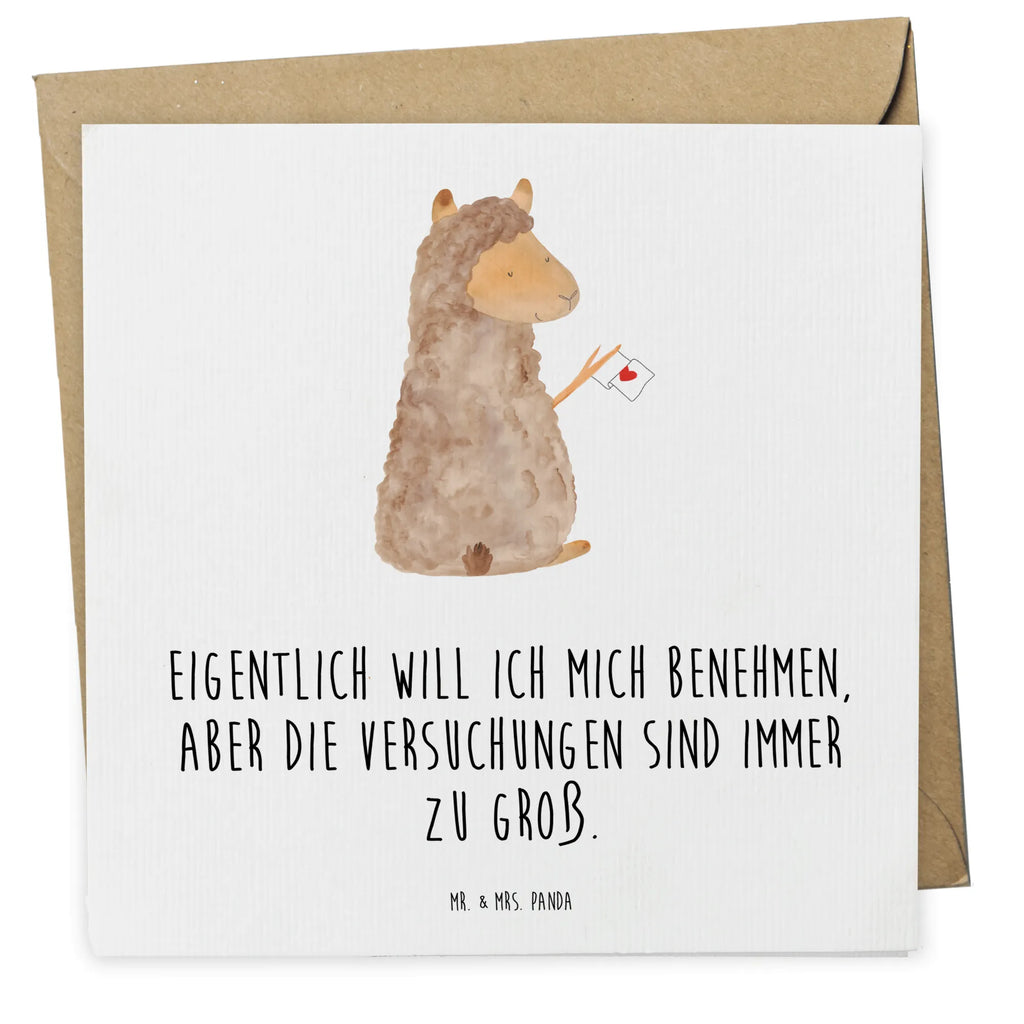 Deluxe Karte Alpaka Fahne Glückwunschkarte, anlasskarte, faltkarte, Grußkarte, Klappkarte, doppelkarte, Alpaka, Lama, Lamas, Alpakas, Liebe