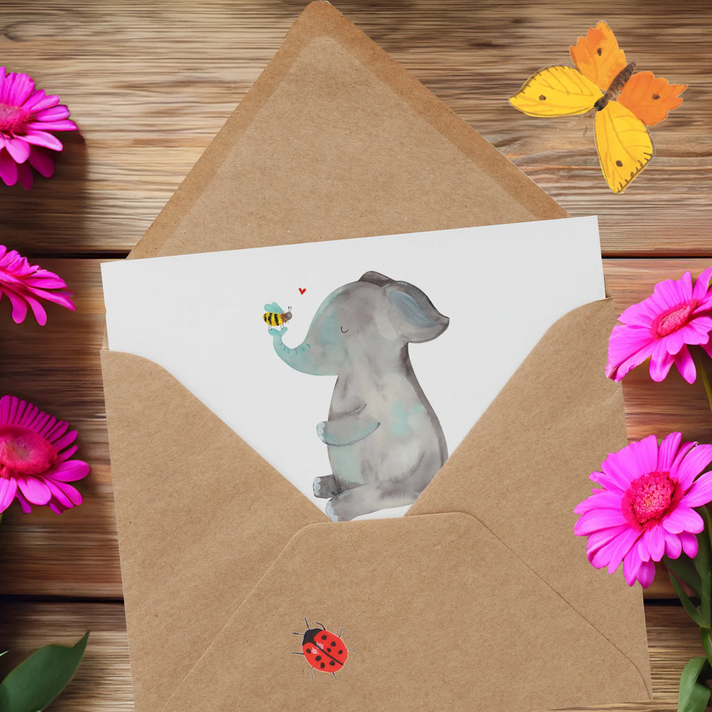 Deluxe Karte Elefant Biene Klappkarte, Glückwunschkarte, Grußkarte, faltkarte, doppelkarte, anlasskarte, Tiere, Lustige Sprüche, Tiermotive, Gute Laune, Liebesspruch, Jahrestag, Hochzeitsgeschenk, Biene, Liebesbeweis, Liebe, Heiratsantrag, Elefant, Liebesgeschenk